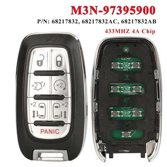 2017-2024 Chrysler Pacifica Voyager / 7-Button Smart Key / No KeySense / PN: 68217832AC / M3N-97395900 (AFTERMARKET)